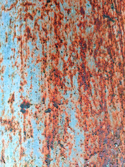 A Close Up of a Rusted Iron Metal Industrial Wall in An Abandoned Area