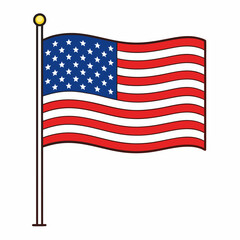 Fototapeta premium USA, American flag icon isolated. stock illustration