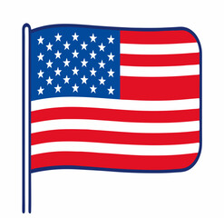 USA, American flag icon isolated. stock illustration