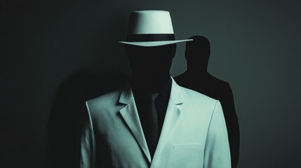 Ethical hacker in a lab coat contrasting with black hat figure in the background
