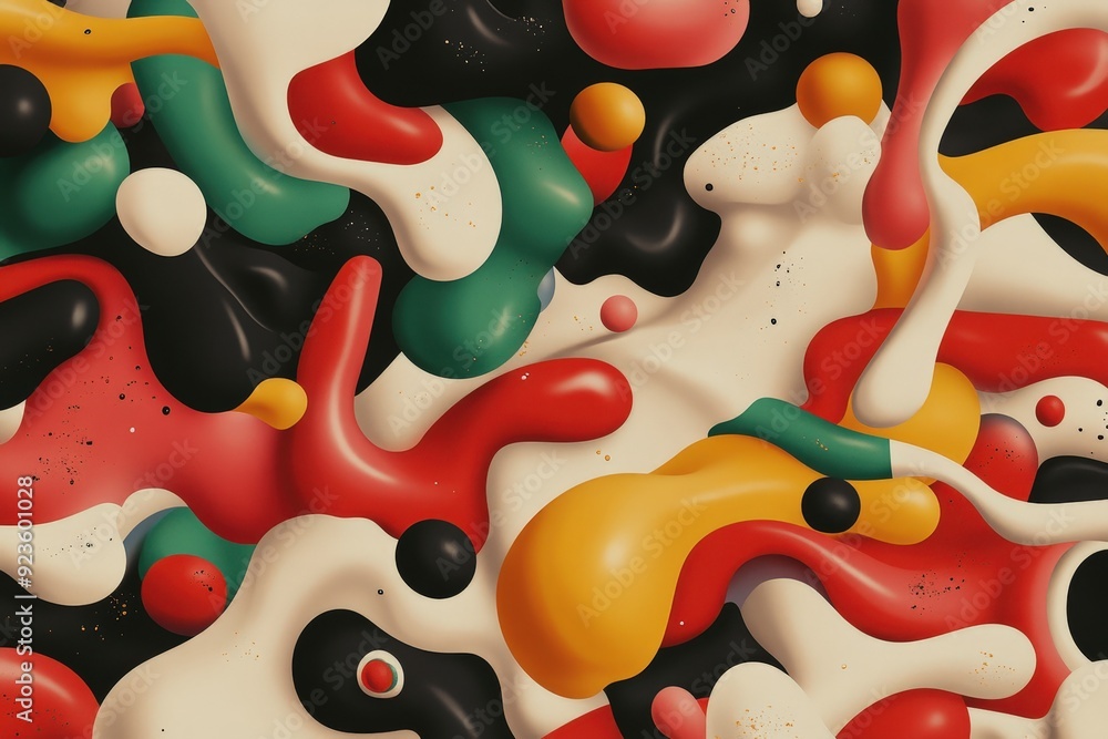 Poster a journey through color: explore the fluid dynamics of abstract forms in a captivating surreal wallp