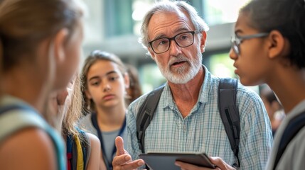 Senior Teacher Discussing