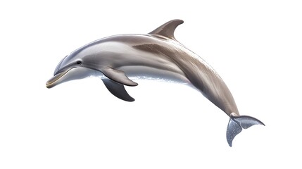 Fototapeta premium Playful Dolphin Leaping in Mid-air with Sleek Form and Joyful Nature