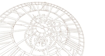 clock graphic symbol 3d illustration	
