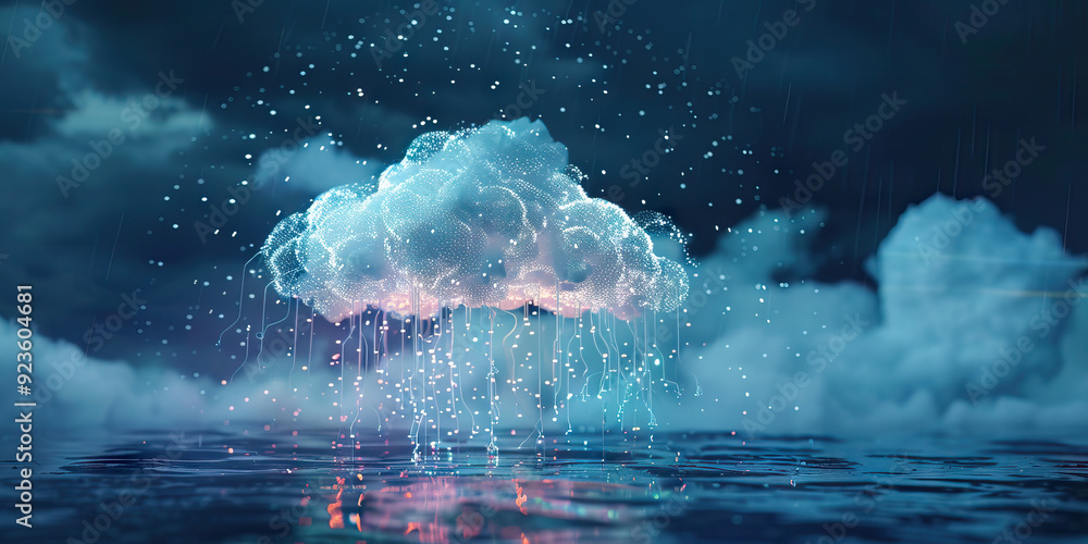 Poster cyberattacks are the digital storms of disruption, compromising security and privacy: visualize a cy