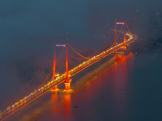 Wuhan Yingwuzhou Yangtze River Bridge scenery