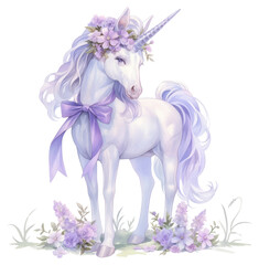 Naklejka premium PNG Purple coquette unicorn art lavender blossom.