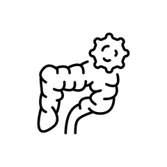 Colon Cancer outline icons, minimalist vector illustration ,simple transparent graphic element .Isolated on white background