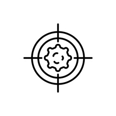 Cancer target outline icons, minimalist vector illustration ,simple transparent graphic element .Isolated on white background