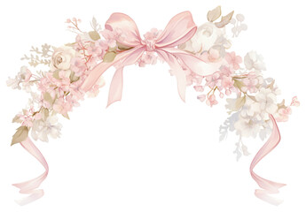PNG Elegant floral wreath illustration