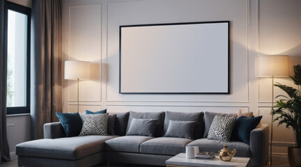 Scandinavian interior minimalism mock up with space for your text. Generative ai