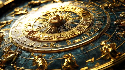 Obraz premium Horogram Calendar Displaying Interactive Historical Events and Animations