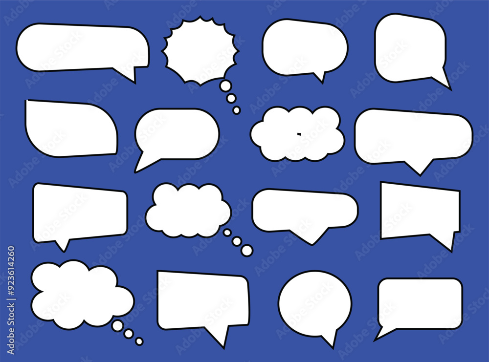Poster speech bubble set. talk bubble. blank empty vector white speech bubbles. speak bubble text, cartoon 