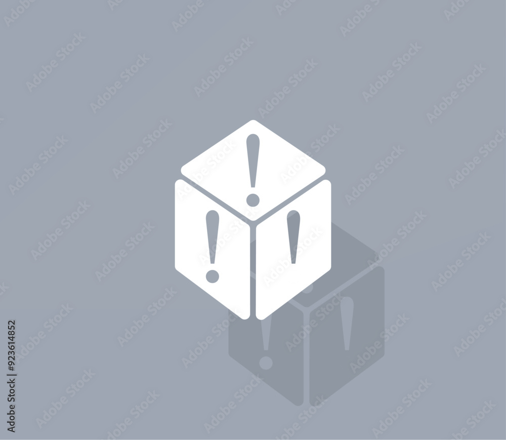 Poster vector icon of white color with shadow on gray background