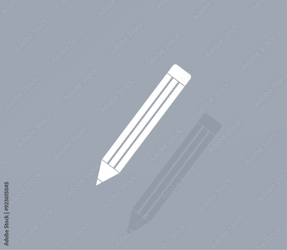 Poster vector icon of white color with shadow on gray background