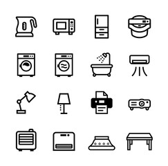 家電・家具のベクターアイコンセット