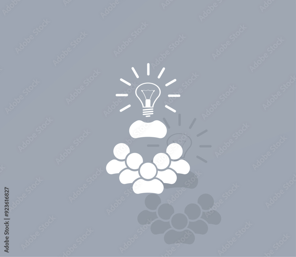 Poster vector icon of white color with shadow on gray background