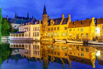 Fototapeta premium View of Bruges at sunset, Belgium