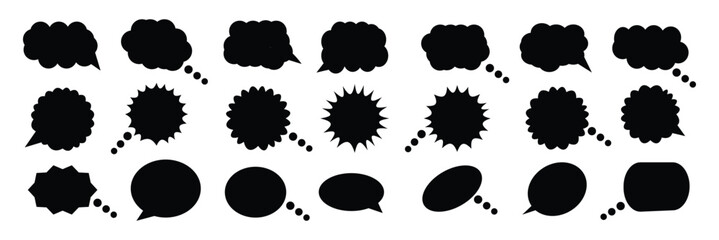 Message comments chat box. Collection of speech bubbles, text boxes and conversation chats in comics. Vektor set of speech bubbles.
