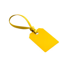 Yellow Tag For Mockup isolated on transparent background