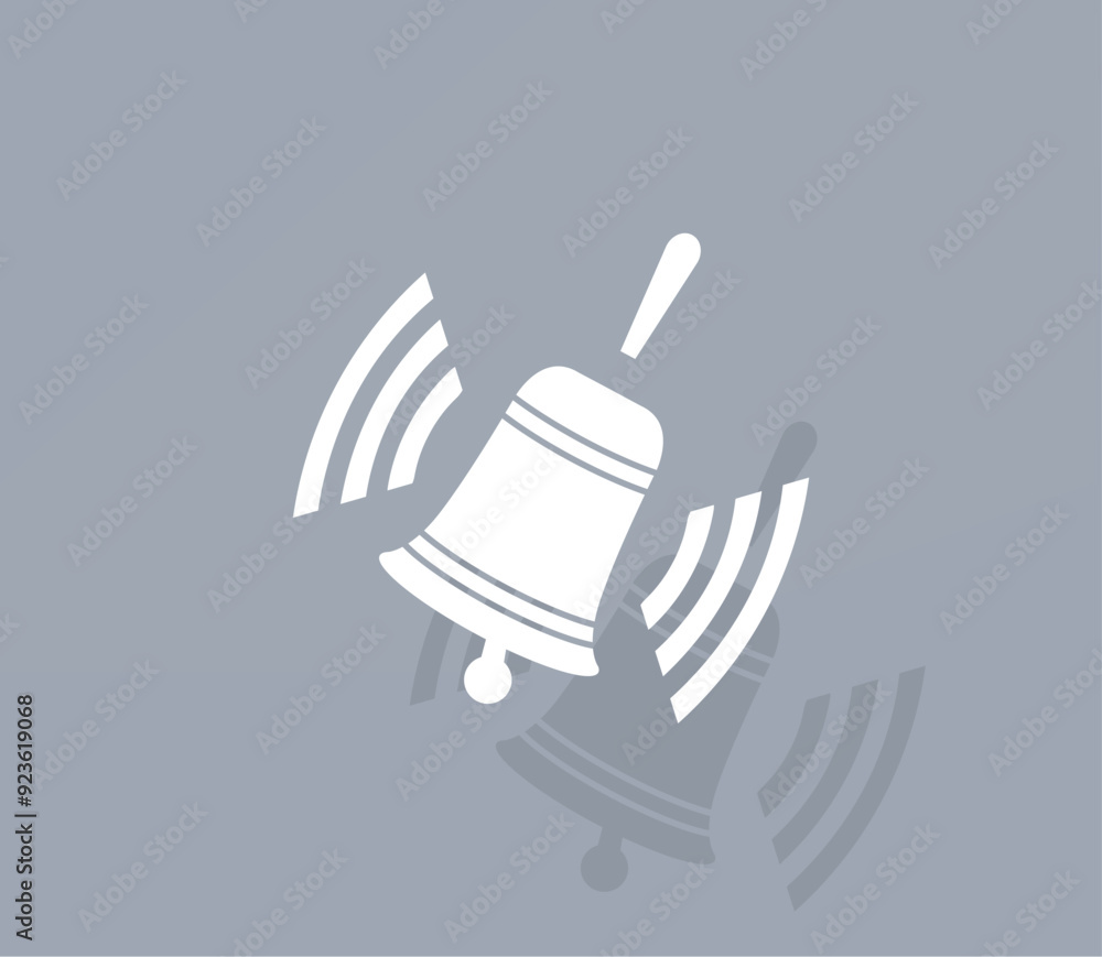 Poster vector icon of white color with shadow on gray background