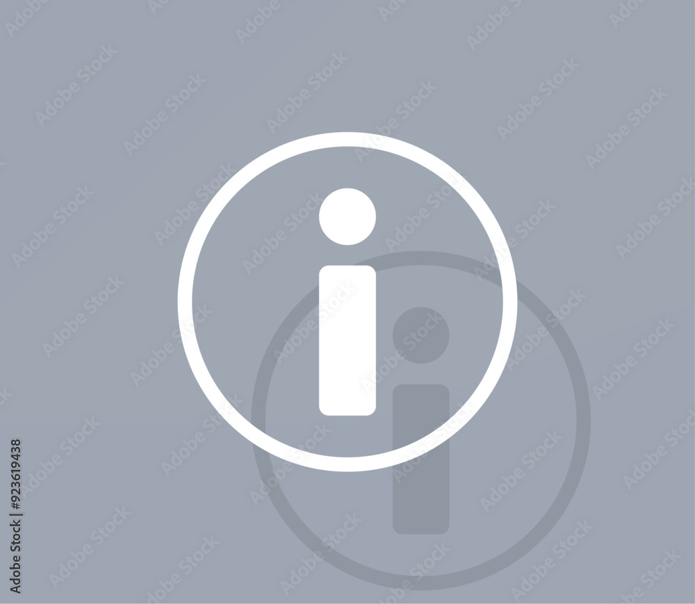 Poster vector icon of white color with shadow on gray background