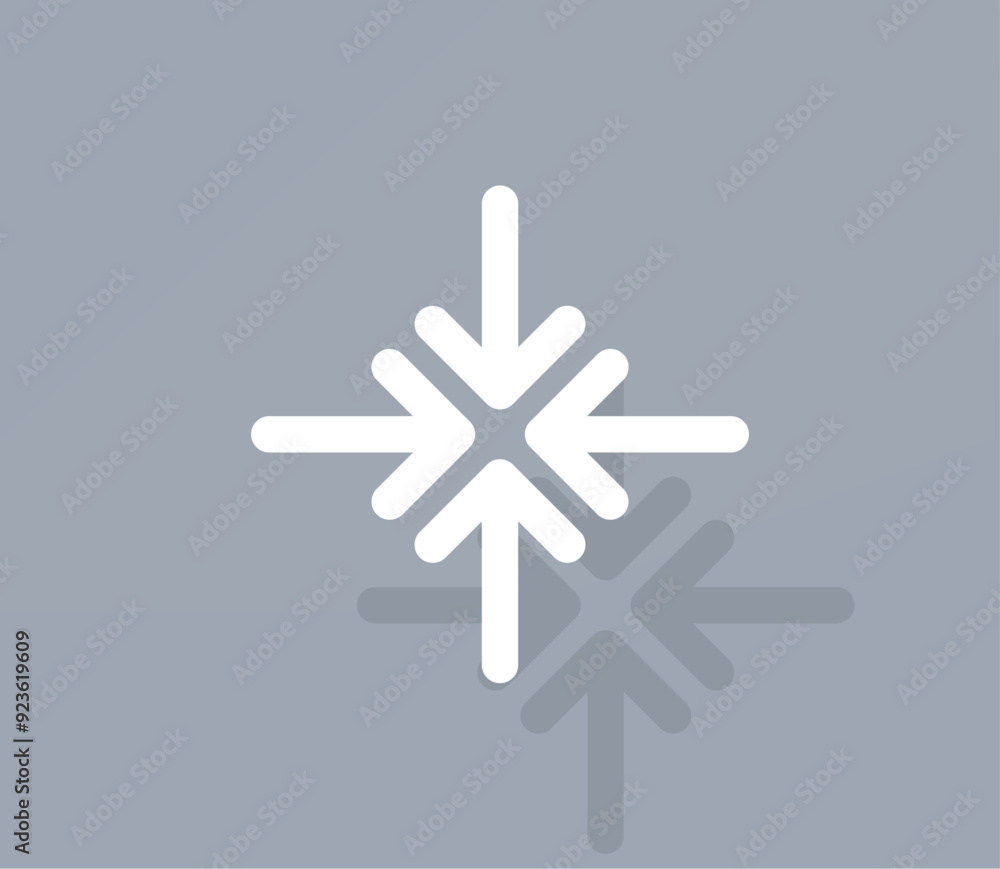 Poster vector icon of white color with shadow on gray background