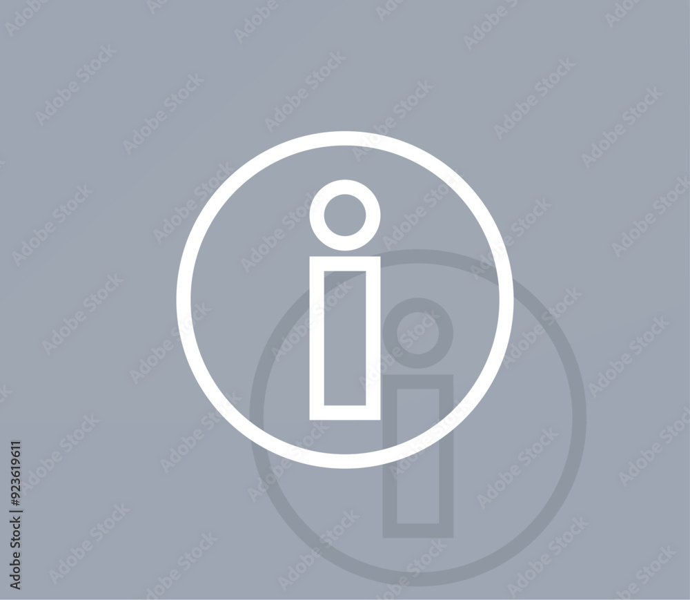 Poster vector icon of white color with shadow on gray background