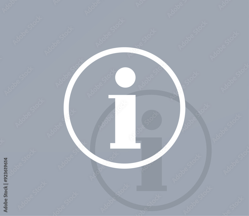 Poster vector icon of white color with shadow on gray background
