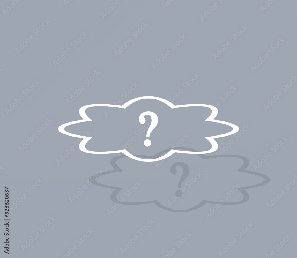 Poster vector icon of white color with shadow on gray background