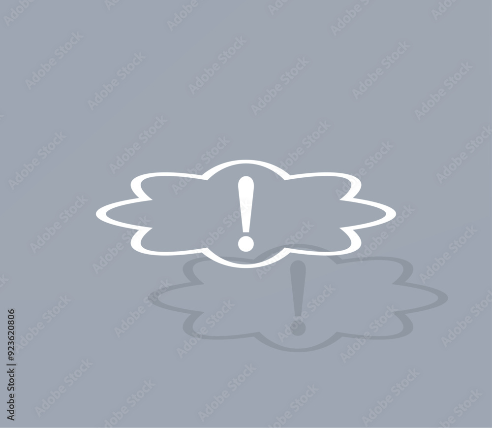 Aufkleber vector icon of white color with shadow on gray background