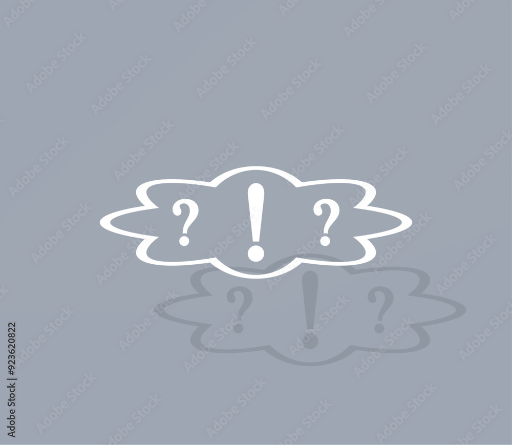 Poster vector icon of white color with shadow on gray background