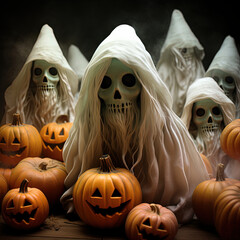 Ghost costumes: Ghost costumes are one of the traditional Halloween costumes. People will wear all kinds of scary clothes and cosmetics to celebrate this festival