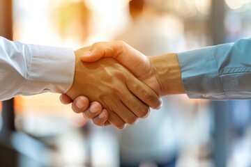 Close-up of handshake, representing successful business negotiation