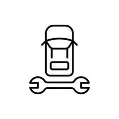 Car repair outline icons, minimalist vector illustration ,simple transparent graphic element .Isolated on white background