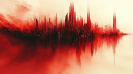 DDoS attack, overloaded server icon, chaotic glitch art, deep red tones. Isolated on white background, Copy space for text, No logo, No Trademark, No text