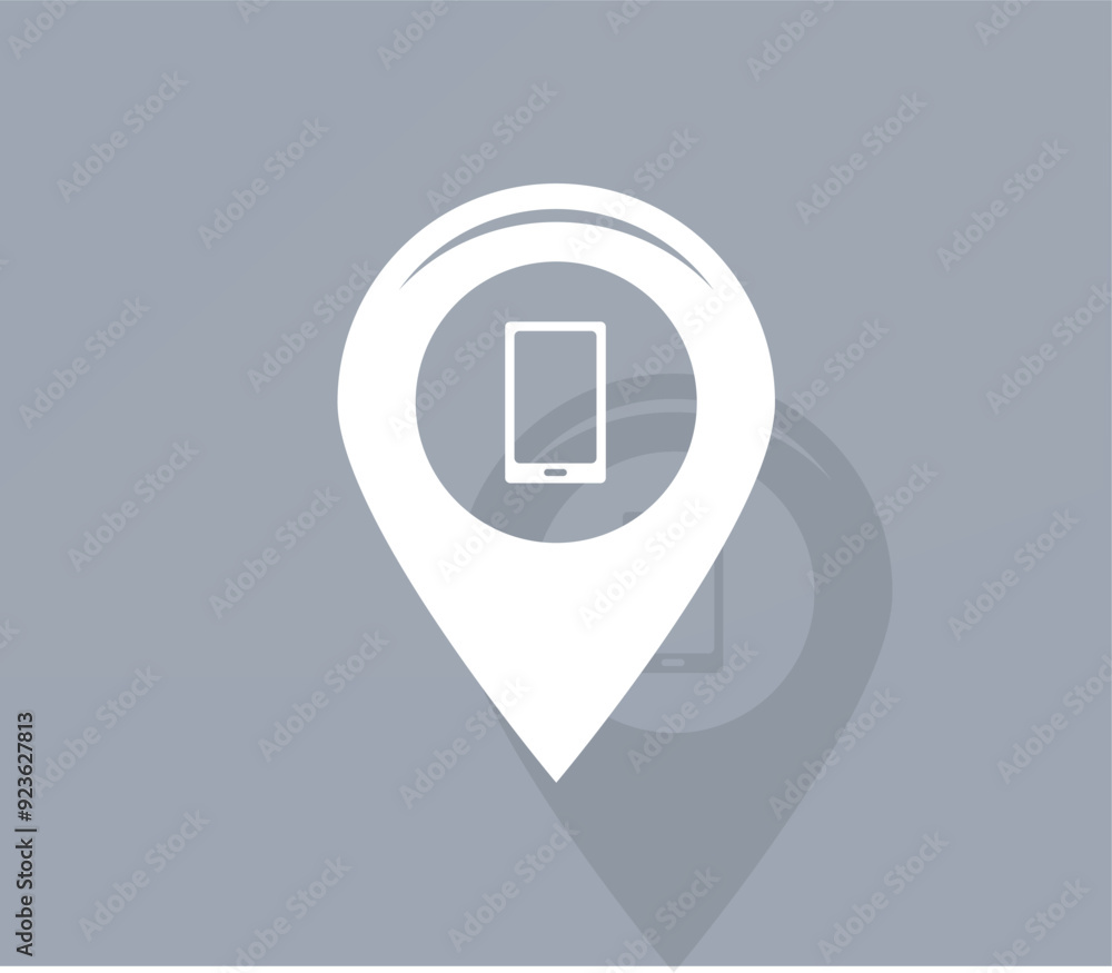 Poster vector icon of white color with shadow on gray background