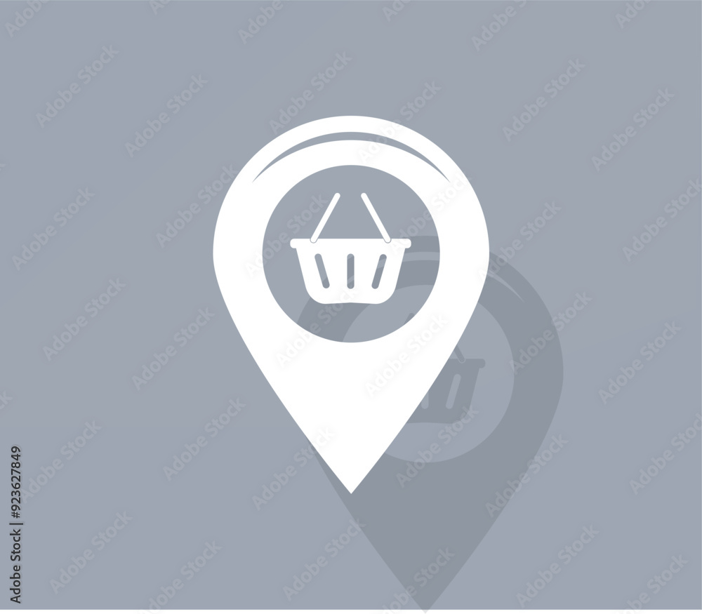 Poster vector icon of white color with shadow on gray background