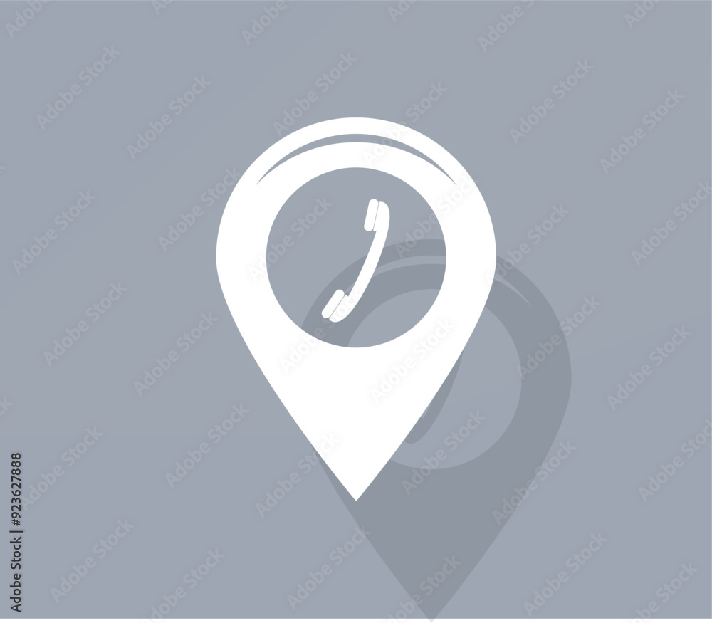Aufkleber vector icon of white color with shadow on gray background