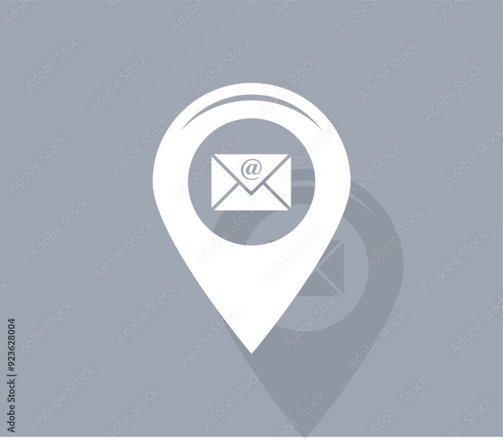 Poster vector icon of white color with shadow on gray background