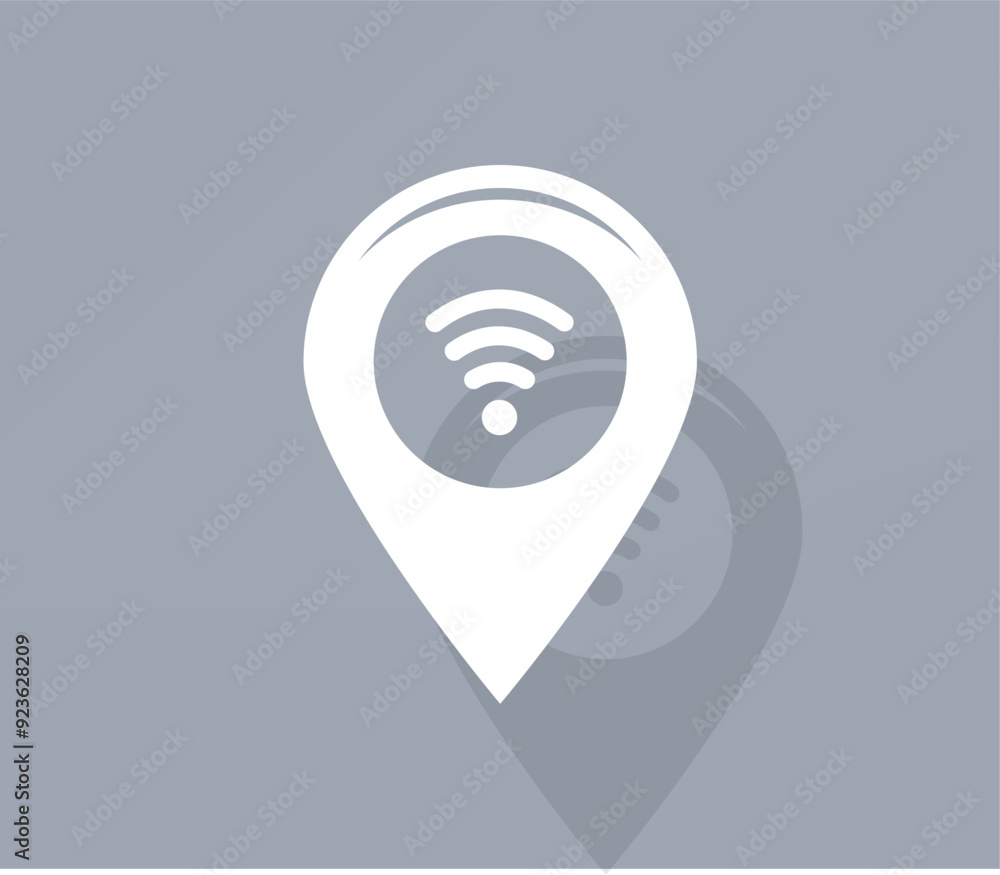 Poster vector icon of white color with shadow on gray background
