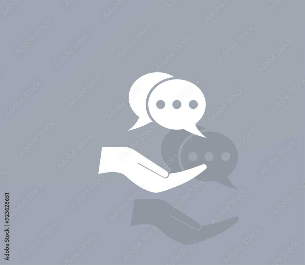 Poster vector icon of white color with shadow on gray background