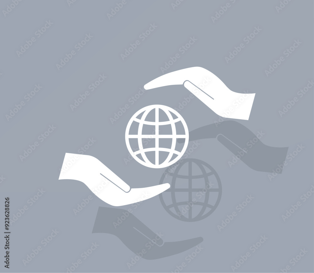 Poster vector icon of white color with shadow on gray background