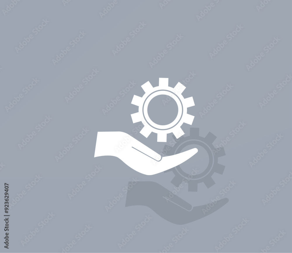 Poster vector icon of white color with shadow on gray background