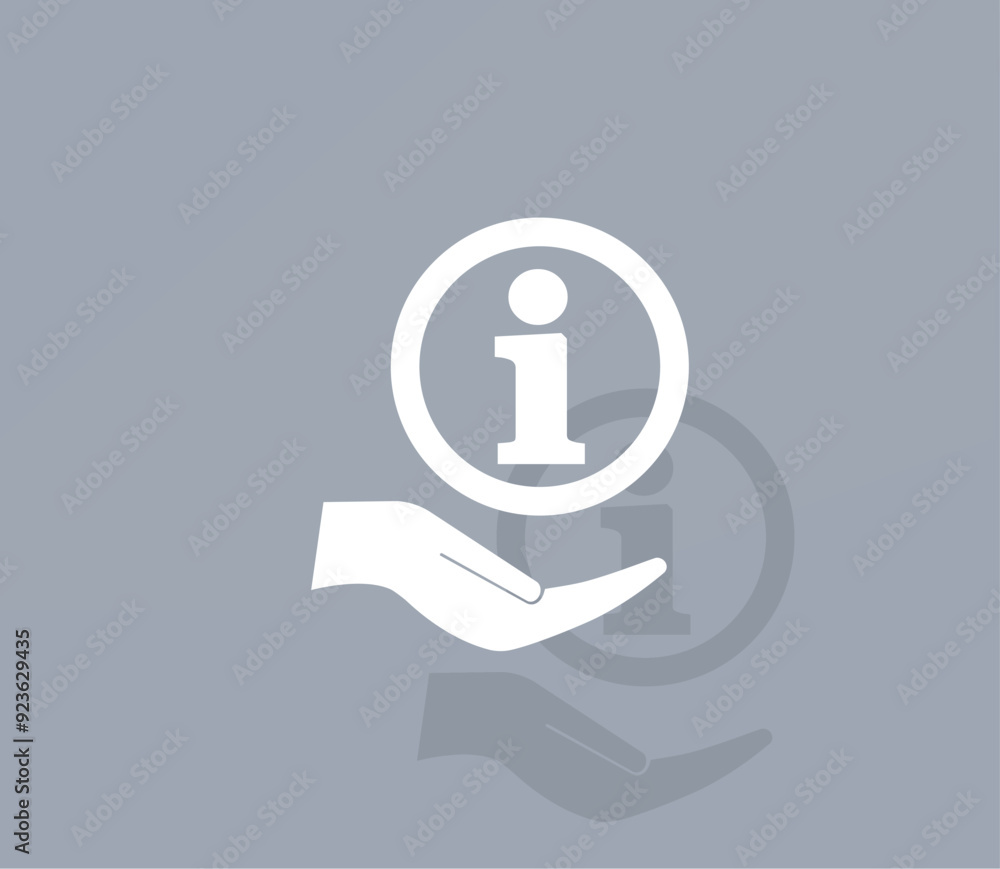 Poster vector icon of white color with shadow on gray background