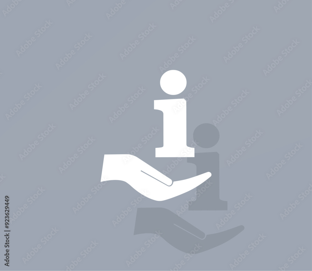 Poster vector icon of white color with shadow on gray background
