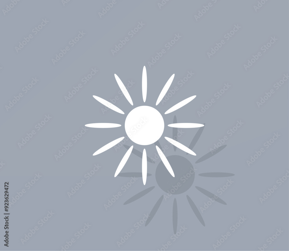 Aufkleber vector icon of white color with shadow on gray background