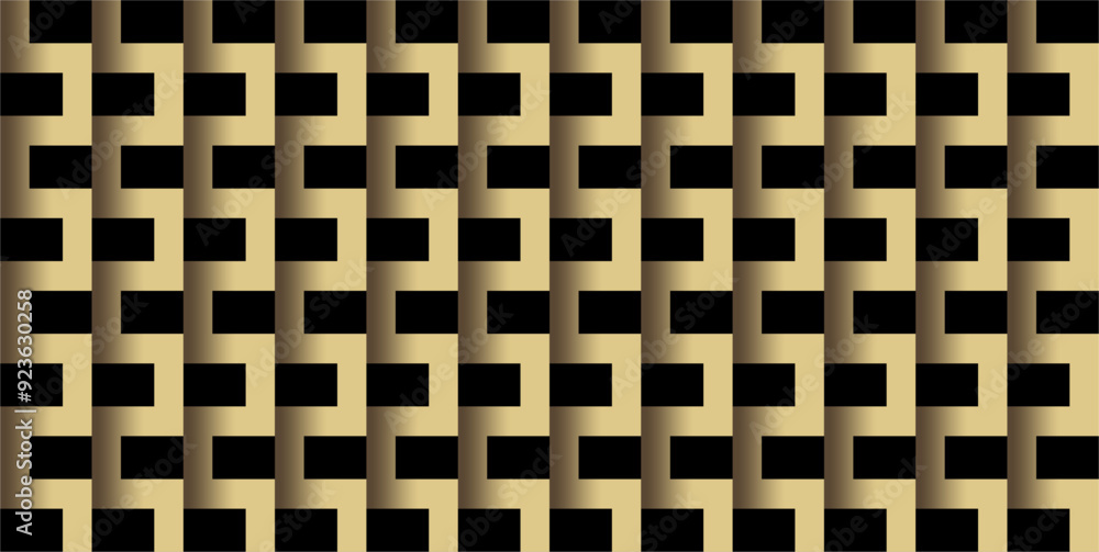 Poster The background design is in the form of repeating geometric planes with a combination of brown gold gradations isolated on black
