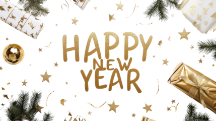 Happy new year 2025 transparent background
