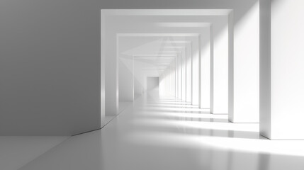 The Captivating Grey White Perspective Geometric Lighting Background: A Visual Delight of Symmetry and Illumination.